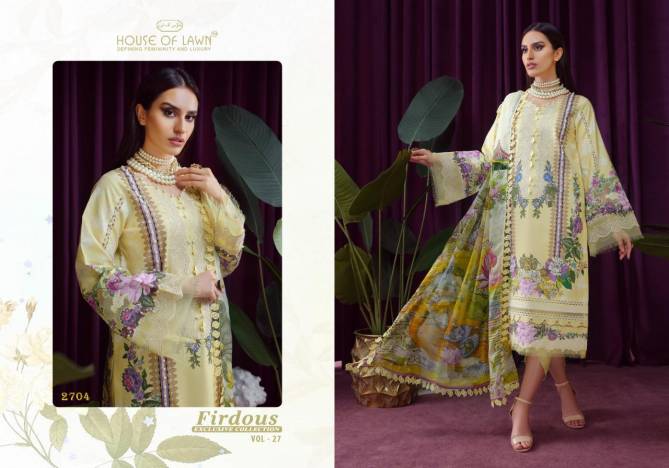 House Of Lawn Firdous 27 Festive Wear Lawn Pakistani Suits Collection